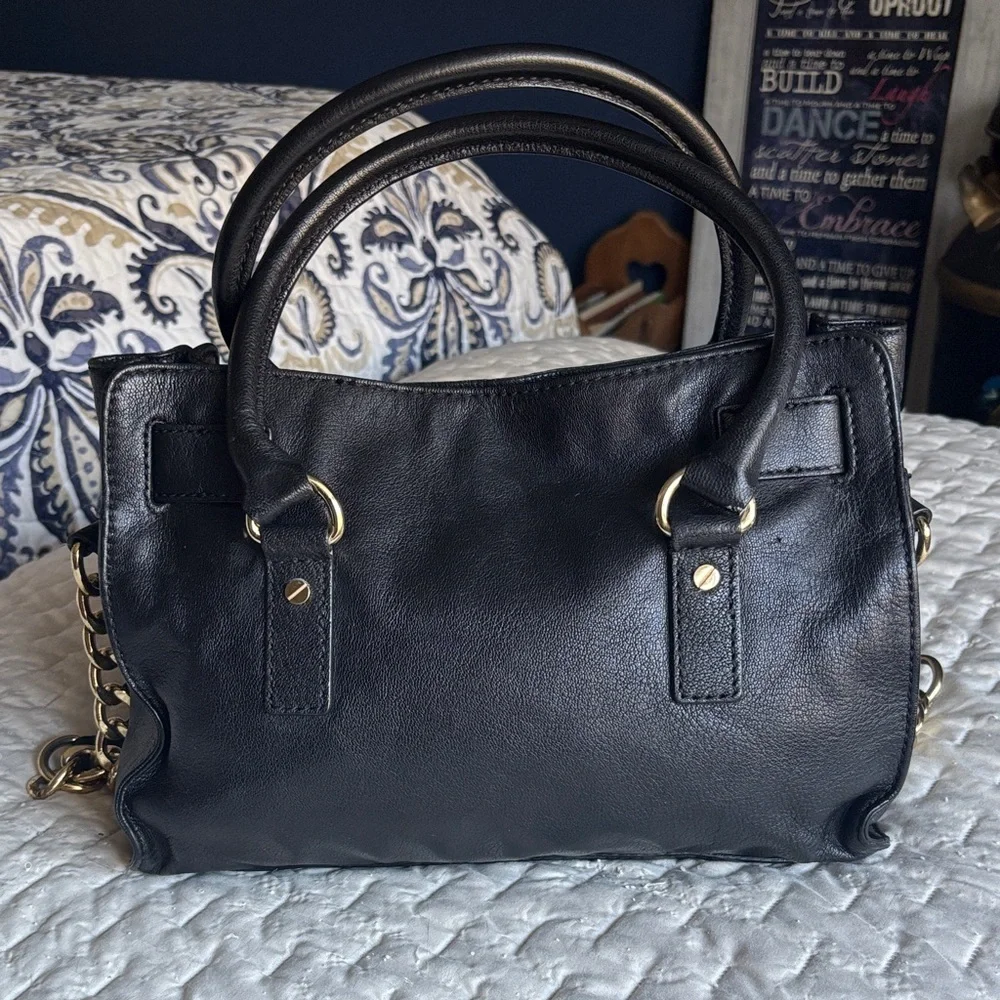 Michael Kors Black Satchel with Gold Accents